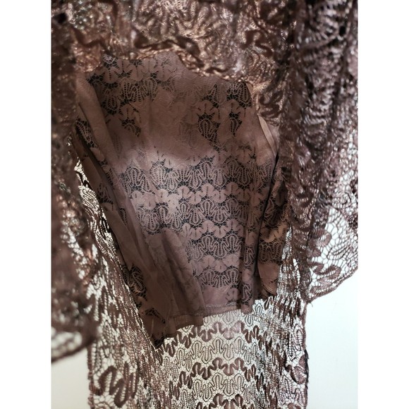 Lavish size XL light cocoa lace poncho/tank ladies top USA - Picture 7 of 10